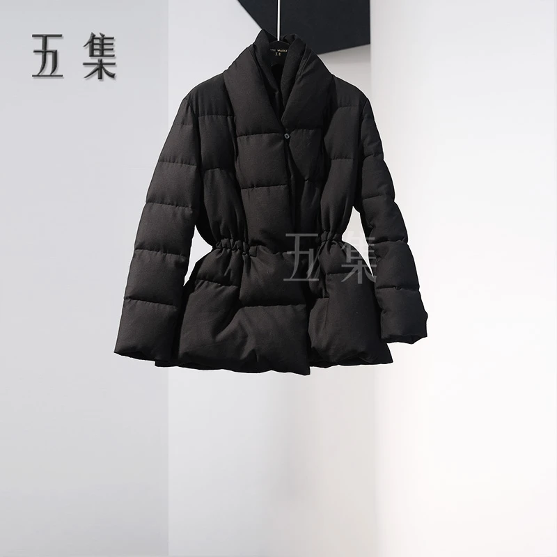 【短款】长白山大朵白鹅绒服双重锁绒冬季骆驼绒立领短款Y5861+-