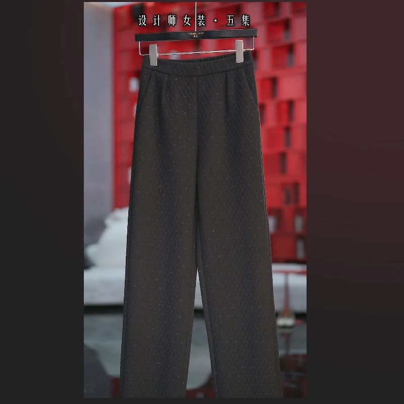 五集 重磅绵羊毛棉裤重工刺绣显瘦柔软冬款松紧腰保暖裤子S6280