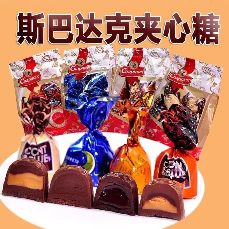 【口味随机发】白俄罗斯进口斯巴达克巧克力味夹心巧克力糖果袋500g