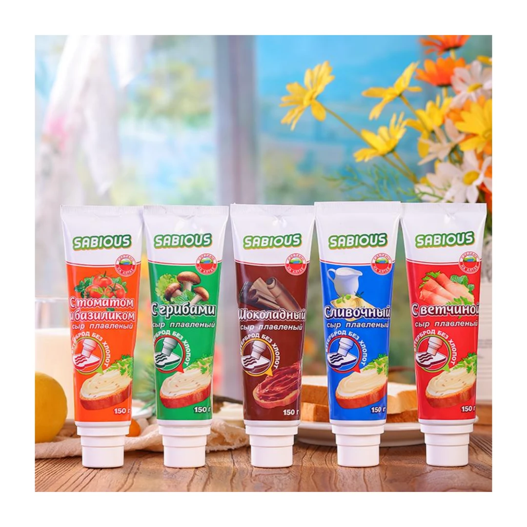 俄罗斯原装进口赛百氏牌再制干酪涂抹奶酪150g/支多种口味可选择