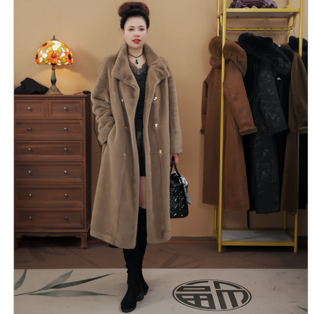 9143冬季女士高端时尚保暖设计师显瘦气质长袖外套