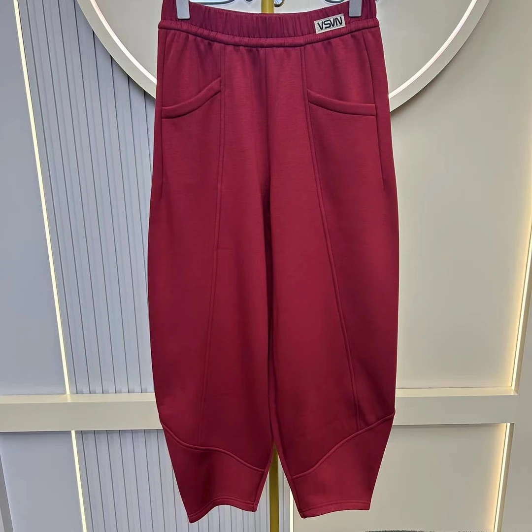 712秋冬新品 纯色空气棉香蕉裤遮肉显瘦