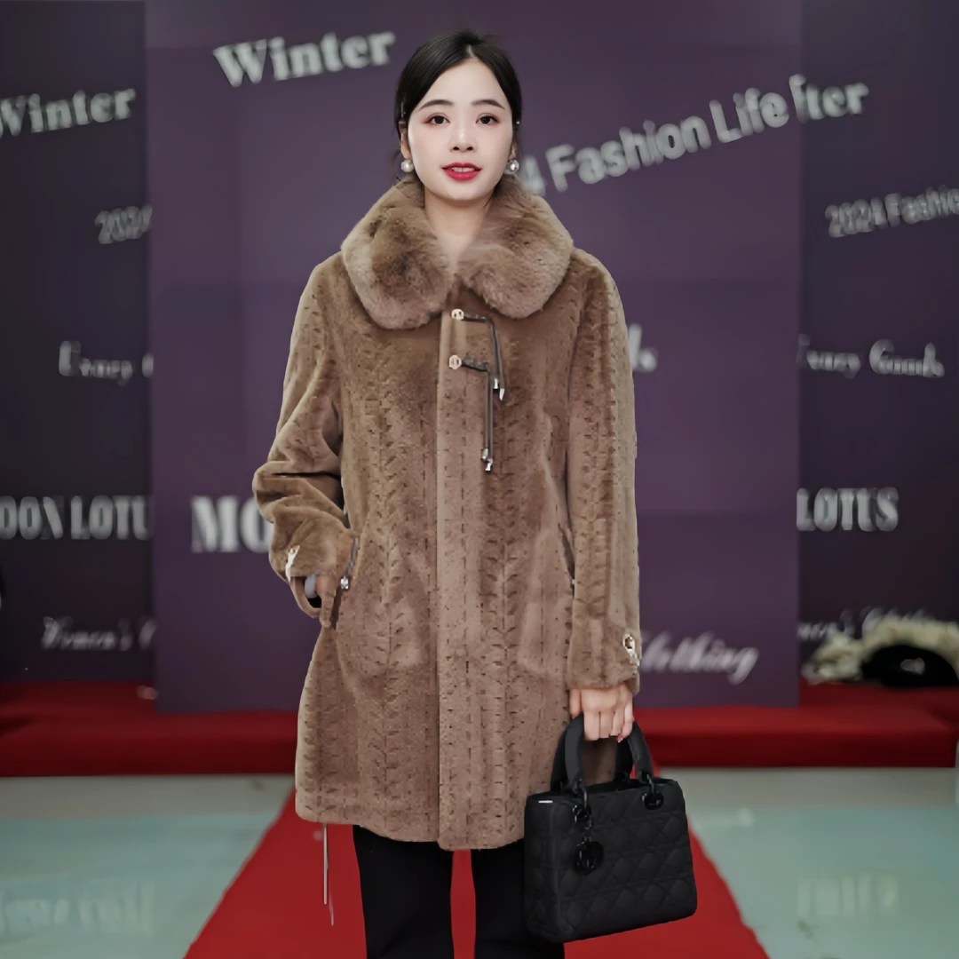 1094冬季时尚外套修身洋气气质女士百搭保暖冬季一体上衣2024