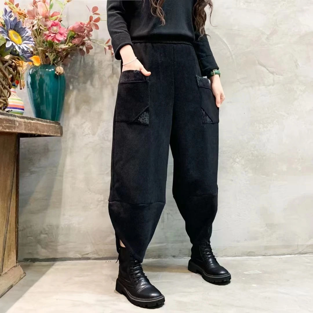 【莲姐严选】时尚潮流百搭休闲秋冬加厚显瘦休闲裤#7022-1