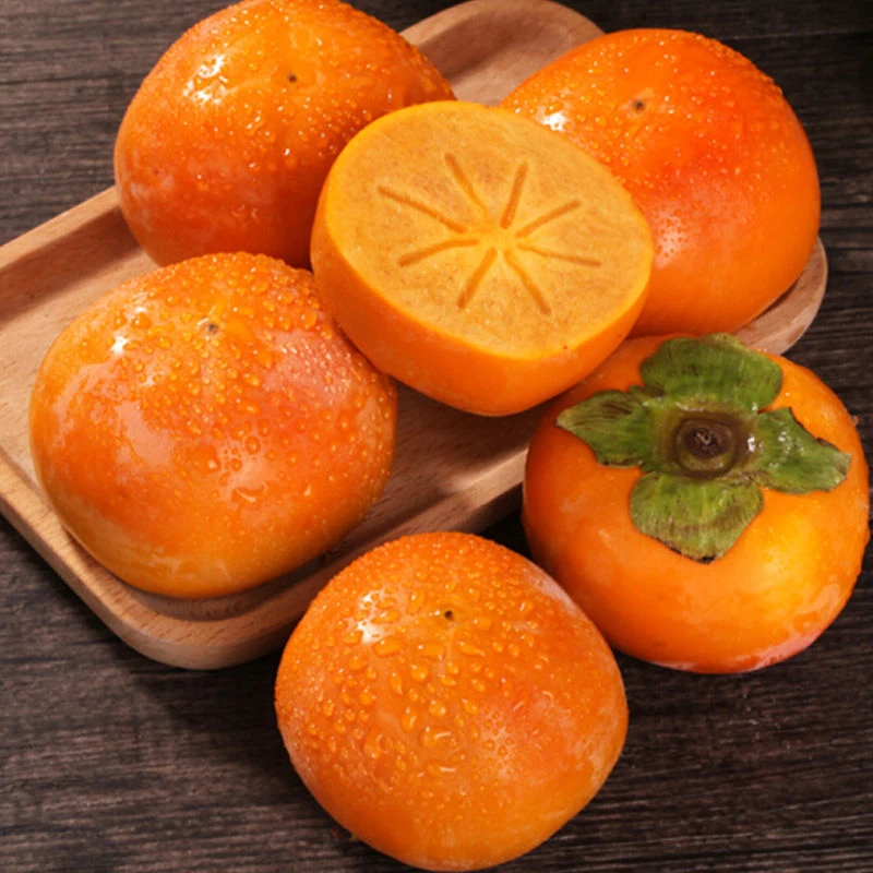 【放置颜色变黄食用】d阳丰巧克力脆柿净重4.5斤 削皮食用坏果包赔