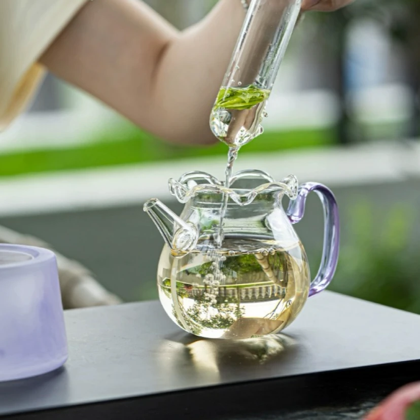 高硼硅玻璃茶壶耐热绿茶壶泡茶器家用带过滤小茶壶茶具公道杯350c