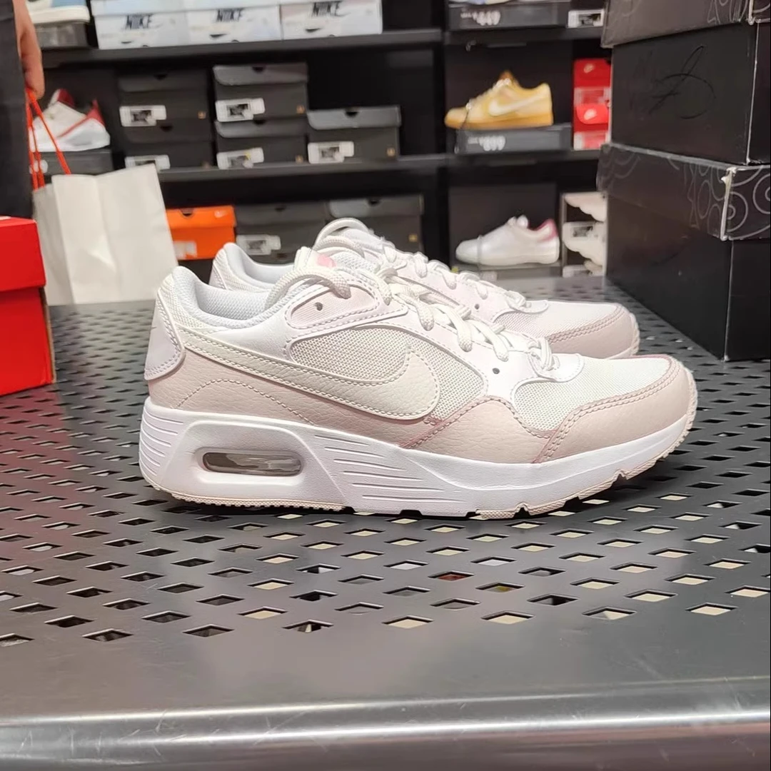 Nike/耐克 Air Max SC(GS) 防滑耐磨低帮跑步鞋白粉色 CZ5358-115