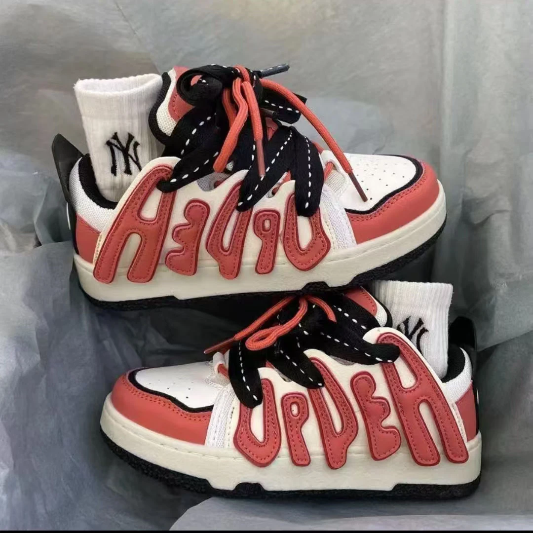 2024新款小众高街面包鞋国潮字母防滑低帮情侣板鞋  mh21山楂乌梅