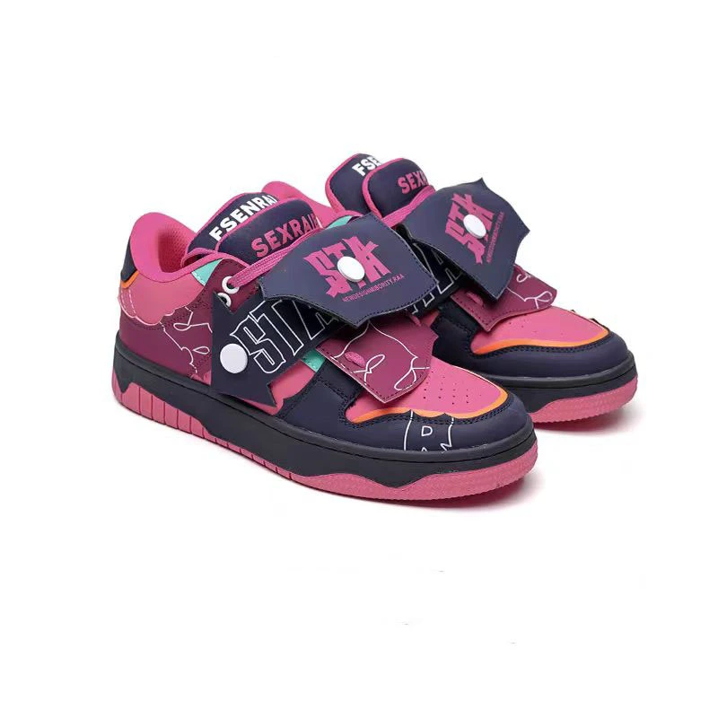 2024新款小众高街面包鞋国潮字母运动鞋情侣板鞋 X53火龙果