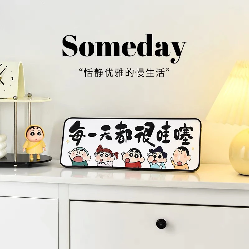 蜡笔小新入户玄关简约创意装饰画房间改造小物件客厅桌面摆件可爱
