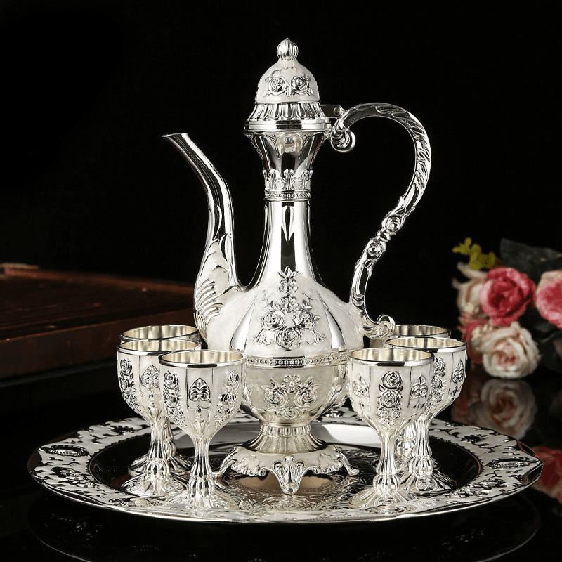 欧式金属酒具家用套装材质白酒杯酒壶装酒仿古中式分酒器过节送礼