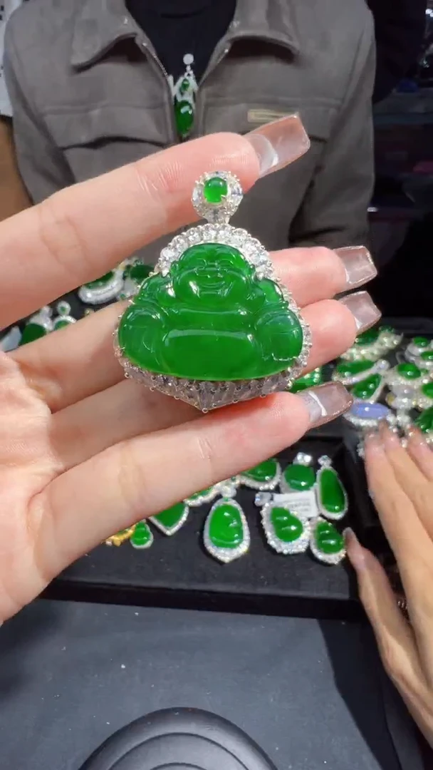 【闪购商品】定制翡翠银S925镶嵌佛公1