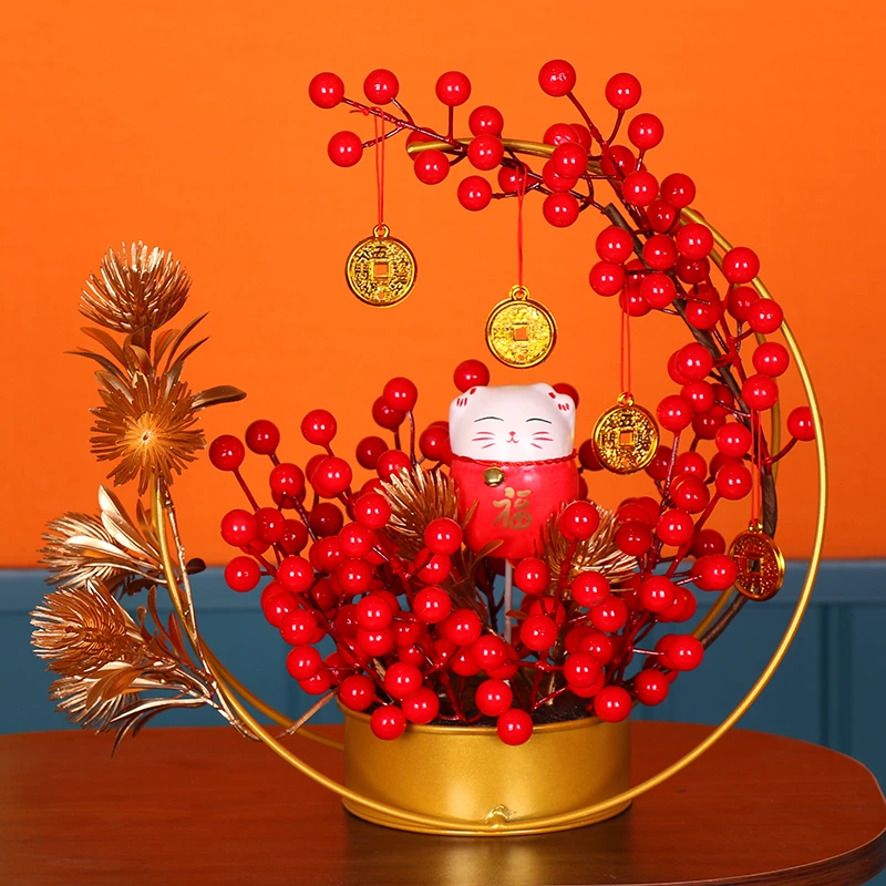 乔迁之喜装饰摆件果福桶布置用品新居大吉搬新家仪式入宅入伙