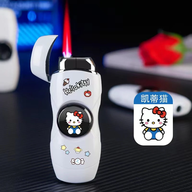 创意炫酷指尖旋转陀螺打火机防风充气创意个性旋转送男友解压礼物