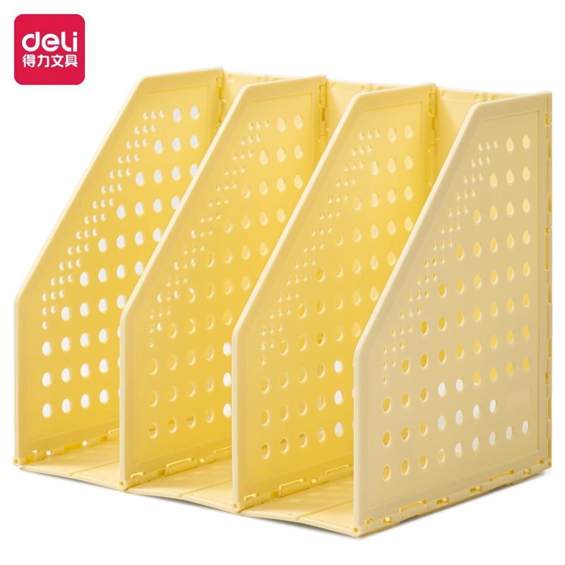 Deli/得力TB505三联学生折叠书立(黄色)