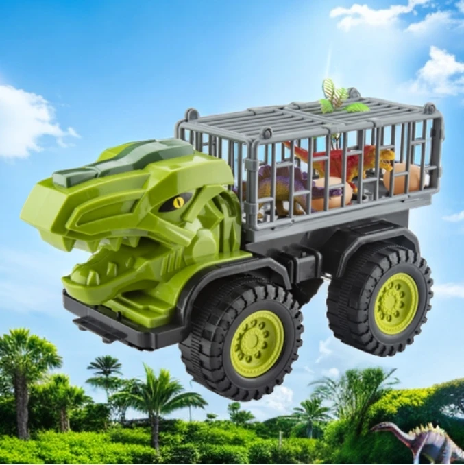 大挖机恐龙笼子车挖掘机男孩工程车运输车挖机玩具2-6岁儿童玩具