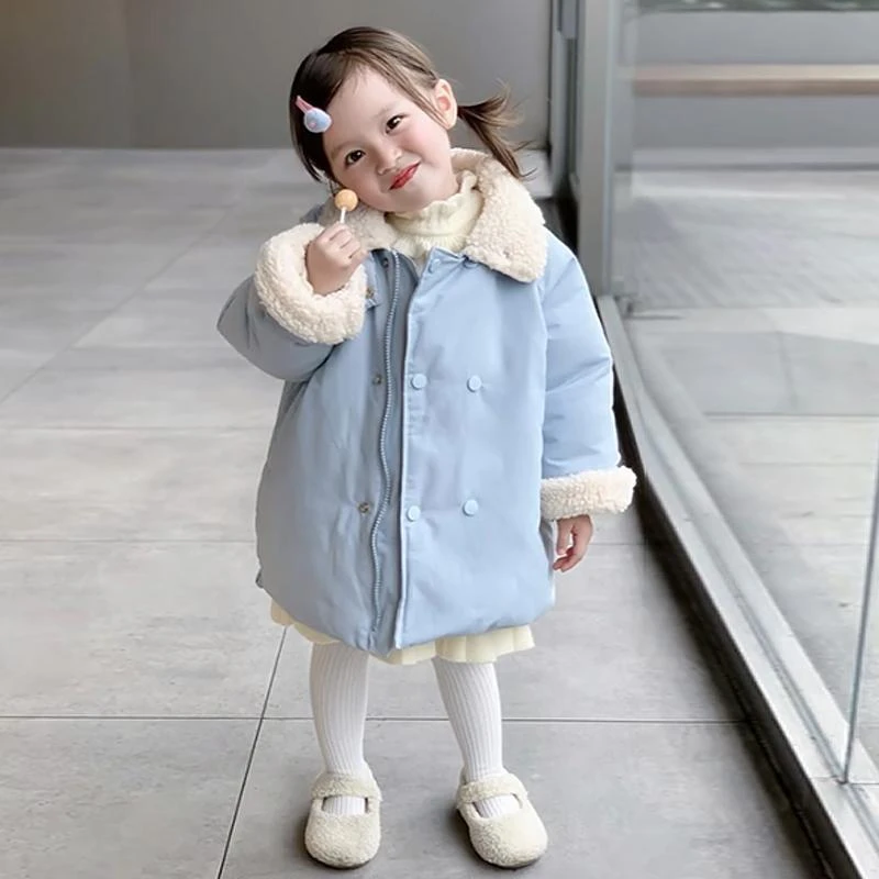 韩国童装女童棉服冬装外套2023新款女宝宝加厚保暖儿童中长款棉YL