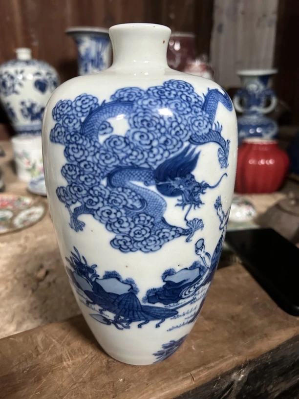 青花降龙人物图高22