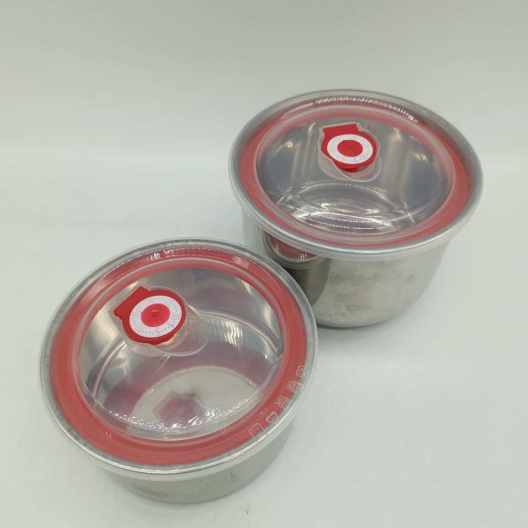 （一大13cm一小12cm）不锈钢厨房配菜冰箱刻度保鲜盒带盖微瑕疵