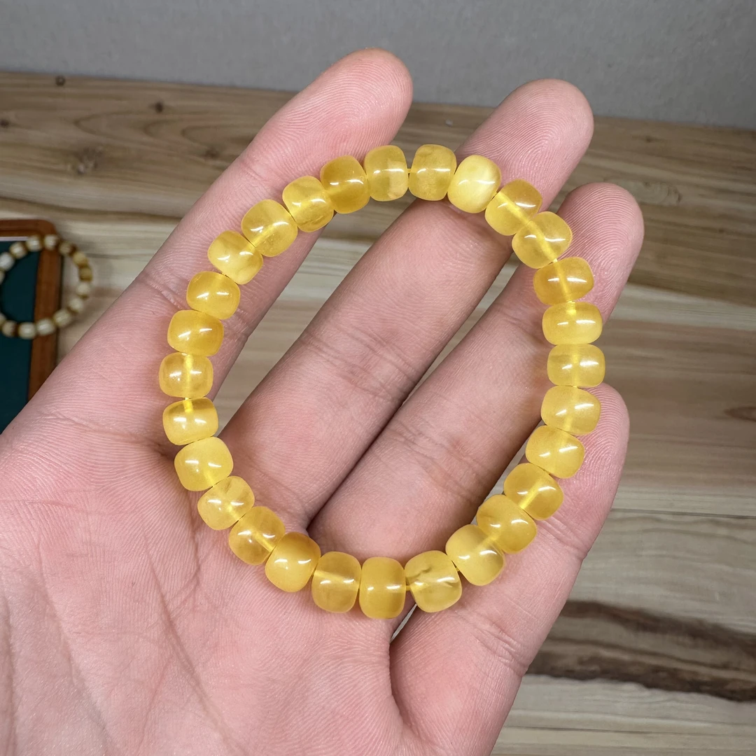 【木阳文创】蜜蜡桶珠单圈手串0.8