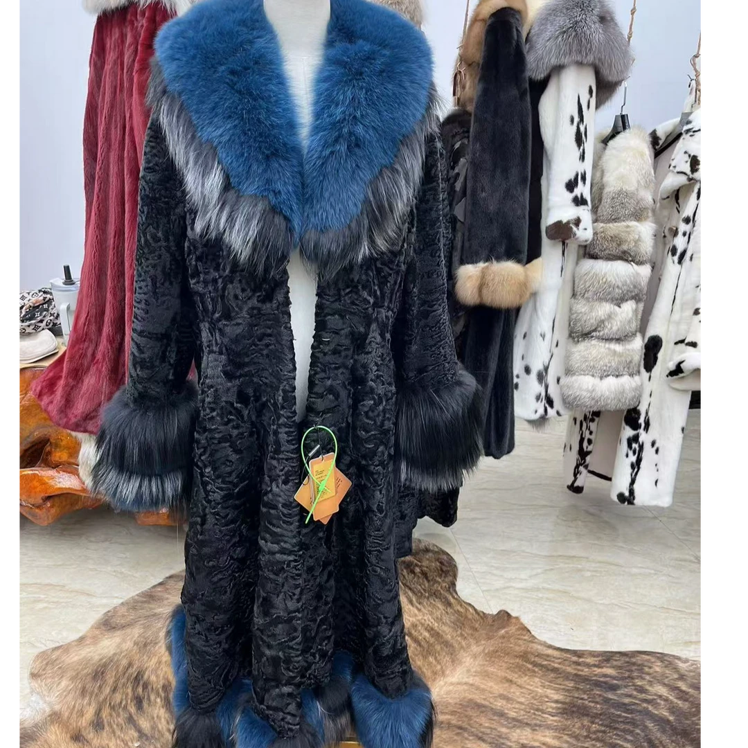 冬季保暖长款大领子外套