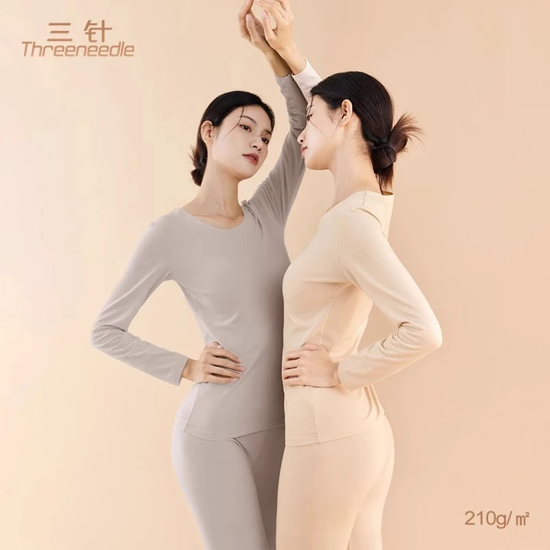 Three Needle/三针三针女士纯棉圆领保暖内衣秋冬保暖套装2601