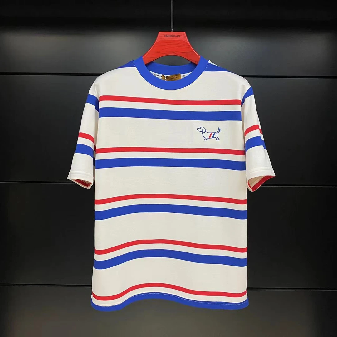 【TIME BOKAN】夏季轻奢定制2024新款时尚百搭舒适圆领T恤88386