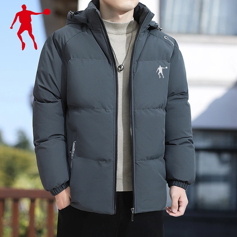 乔丹外套男秋冬款棉袄2023新款加厚保暖防风连帽大码面包棉服男装