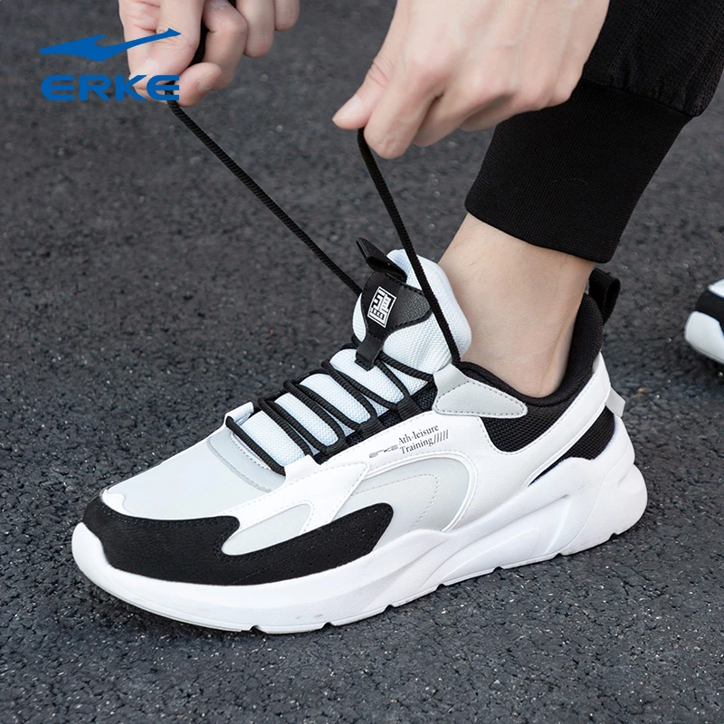 erke/鸿星尔克2025冬季爆款男士运动鞋休闲跑鞋加绒减震休闲男鞋