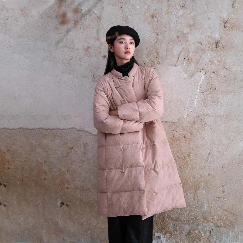 言作秋冬新品95白鸭绒手工炒色全棉加厚复古羽绒服女 寄给往事 二