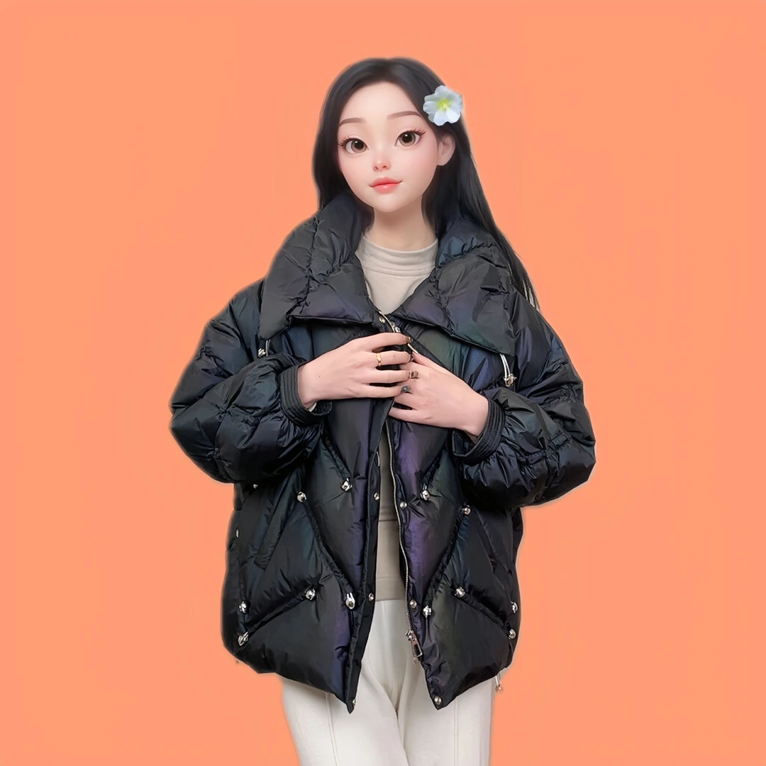 品牌女款羽绒服 韩版宽松加厚羽绒服 免洗面料短款【IN0003】
