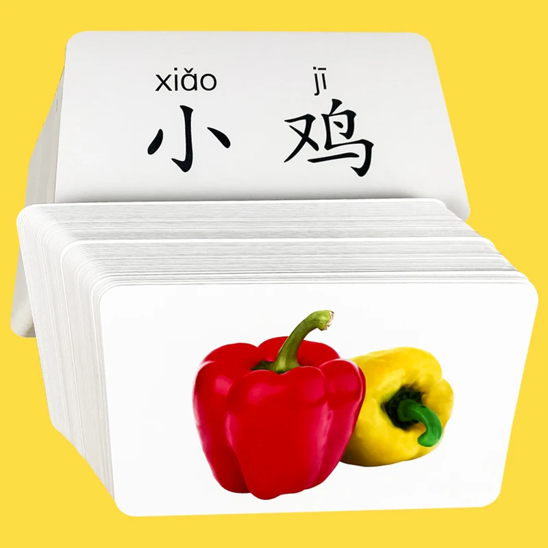 幼儿启蒙认知卡片宝宝看图识字认实物神器儿童动物国旗大卡撕不烂