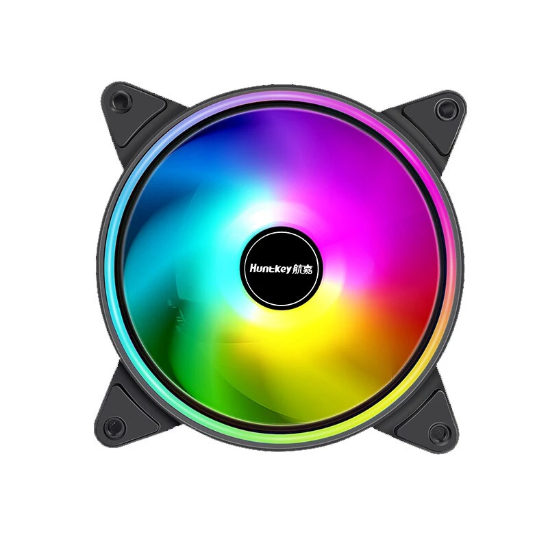 雅浚EF12 12CM电脑机箱LED散热降温静音炫彩发光冷静风扇炫光