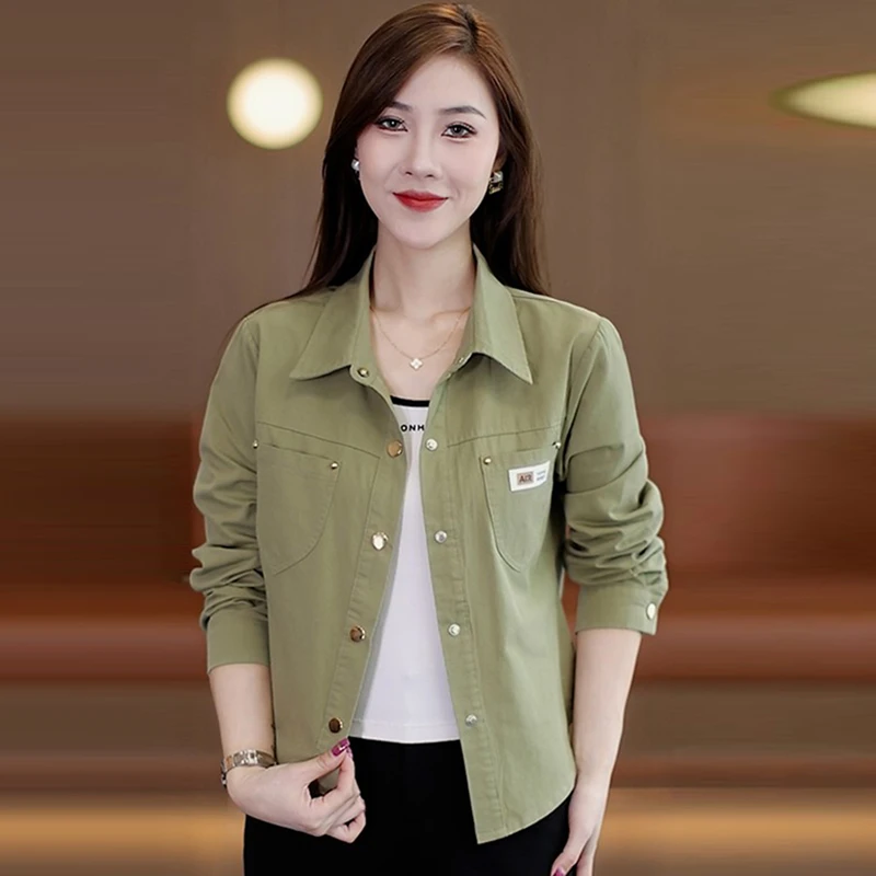 纯棉小个子时尚短外套女士2025年秋季新款韩版洋气显瘦减龄上衣潮