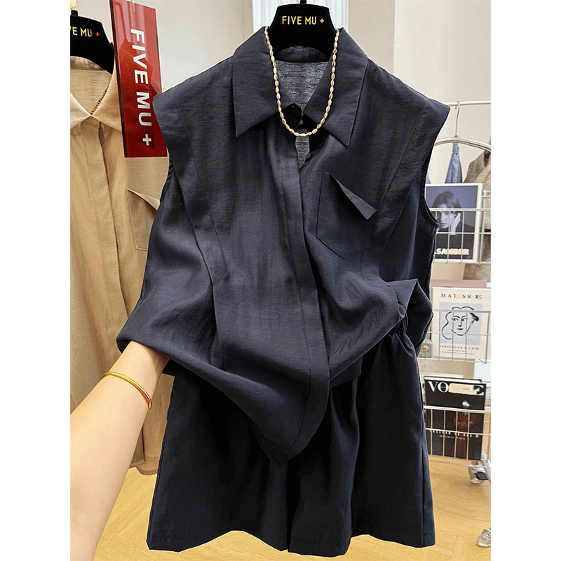 气质穿搭一整套减龄显瘦背心短裤两件套女2024年夏季新款时尚套装