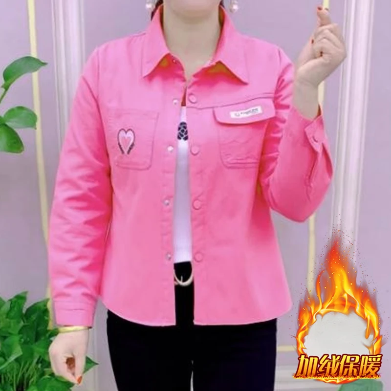 纯棉加绒加厚洋气质短外套女2025年秋冬新款时尚休闲百搭夹克开衫