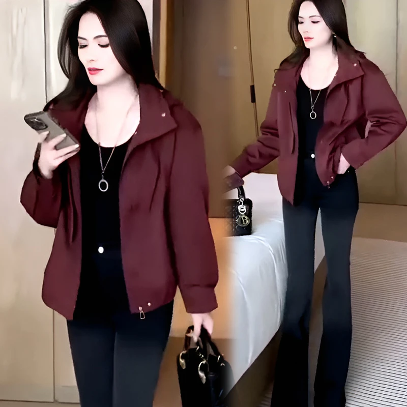 休闲连帽短外套女士2025春秋季新款韩版时尚洋气宽松百搭夹克上衣