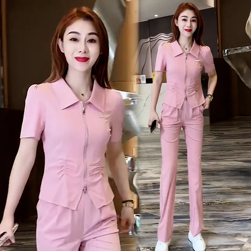 时尚套装女2024夏季新款宽松休闲显瘦小个子减龄短袖运动服两件套