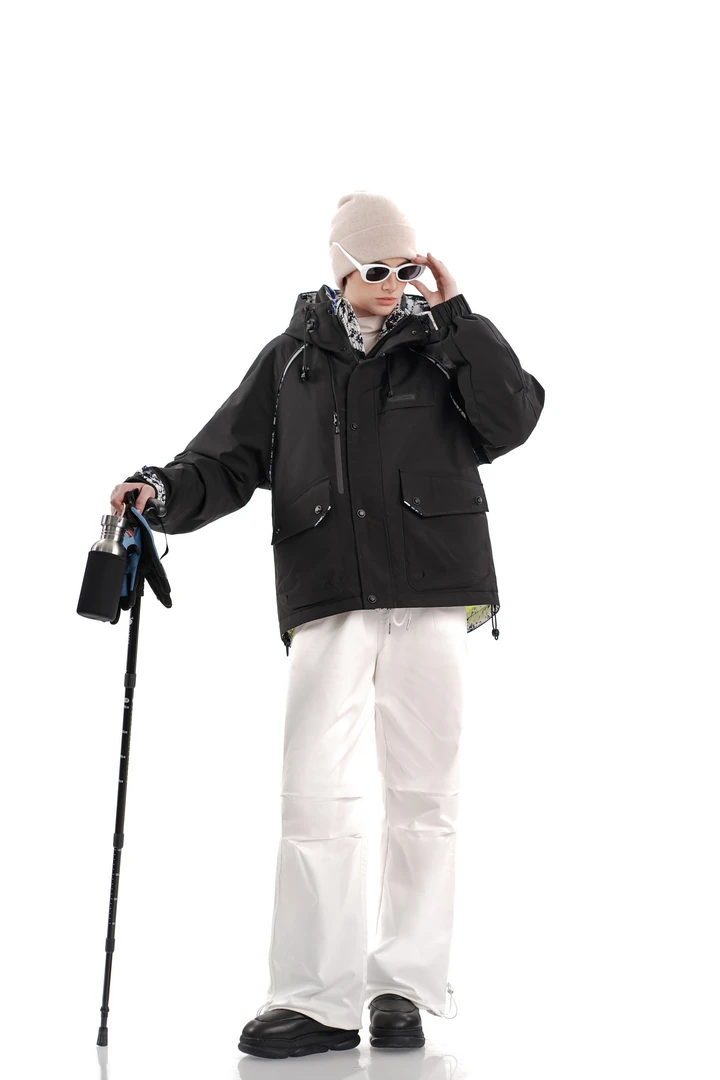 雪山双拼羽绒服小众设计潮牌男女同款 79801