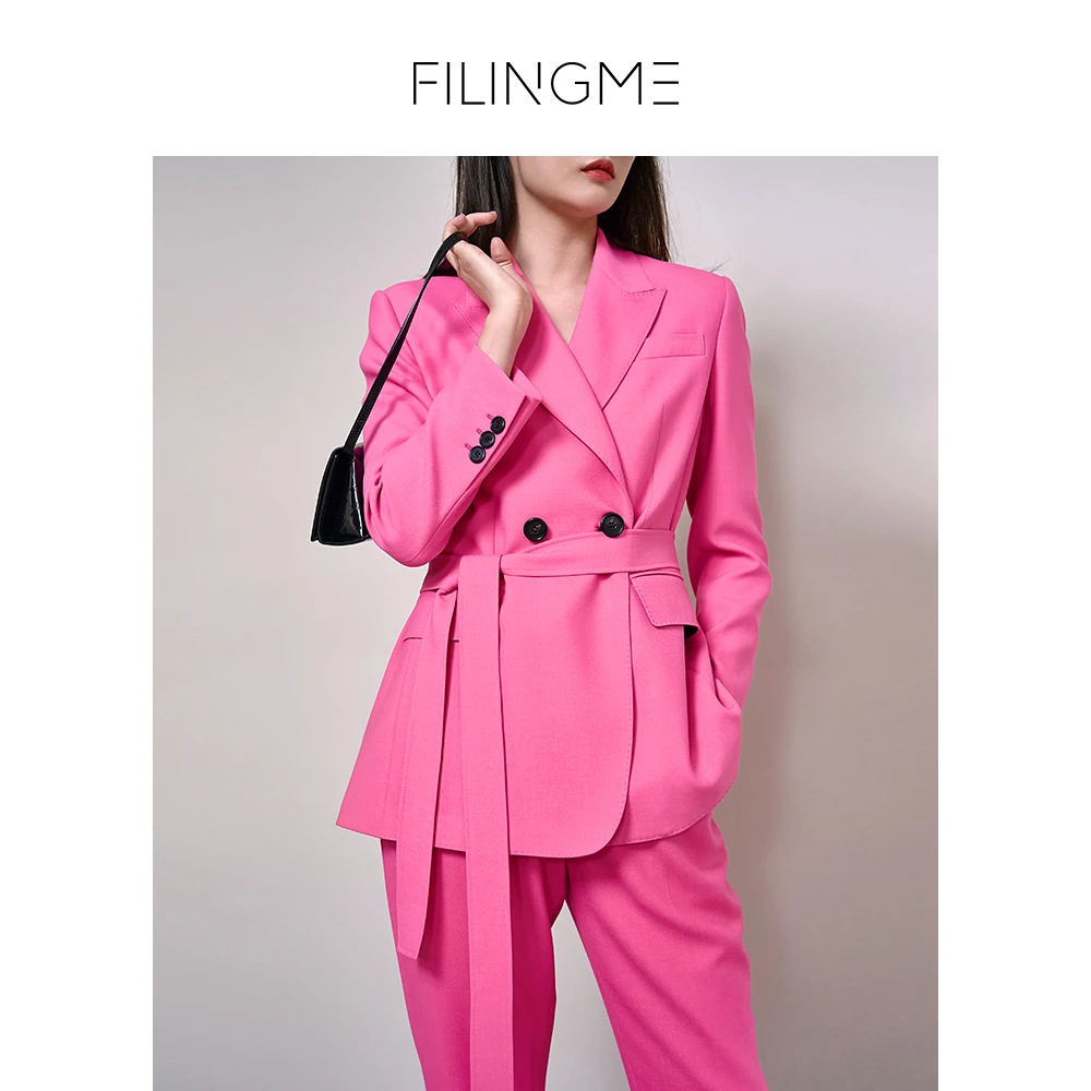 菲埃琳 FILINGME 羊毛西装套装 /含腰带  F23CX011-1