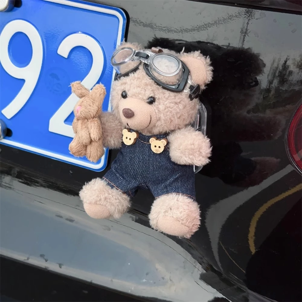 可爱小熊汽车尾部挂件车载车屁股后备箱摩托电动车车外玩偶公仔