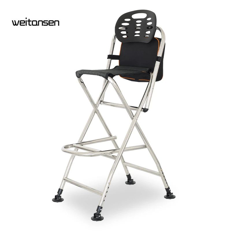 不锈钢桥钓椅子可升降筏钓椅折叠钓鱼椅便携高脚凳桥上钓鱼凳子