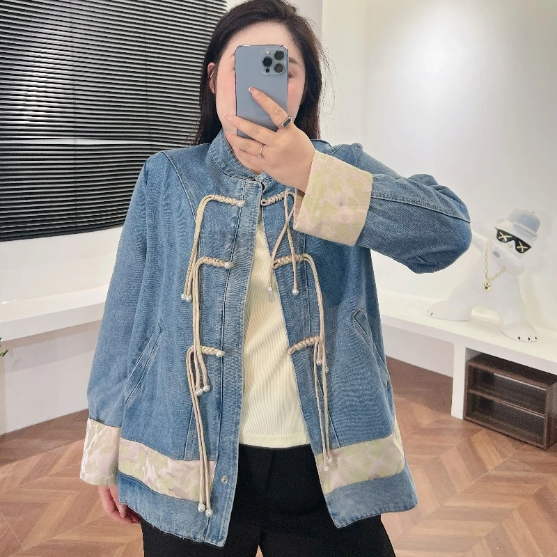 断码捡漏~如梦令词 / 新中式日常通勤牛仔外套8467花契200斤胖m