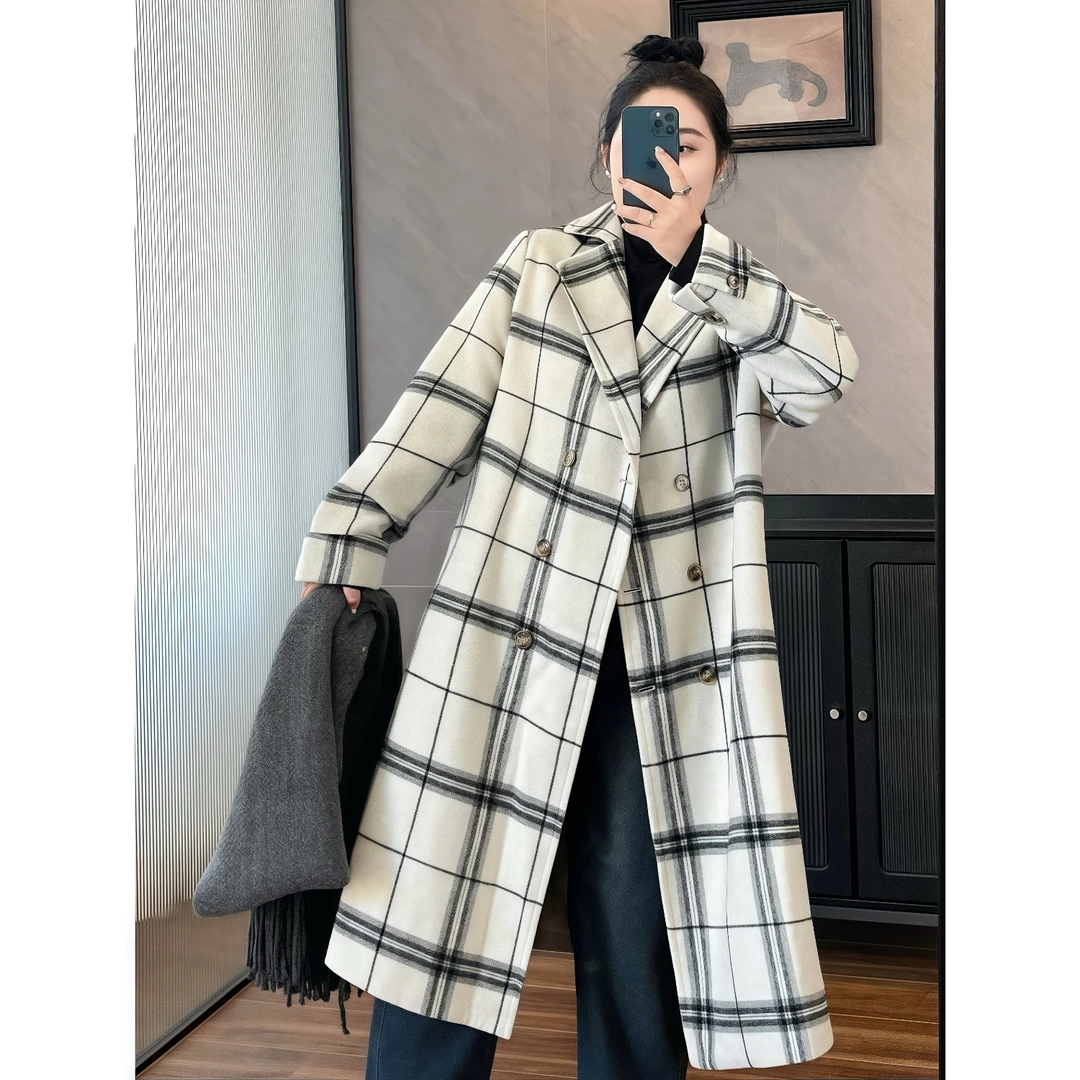 断码捡漏~缪斯华宴 / 老钱感气场全开格子毛呢大衣6767花契200斤