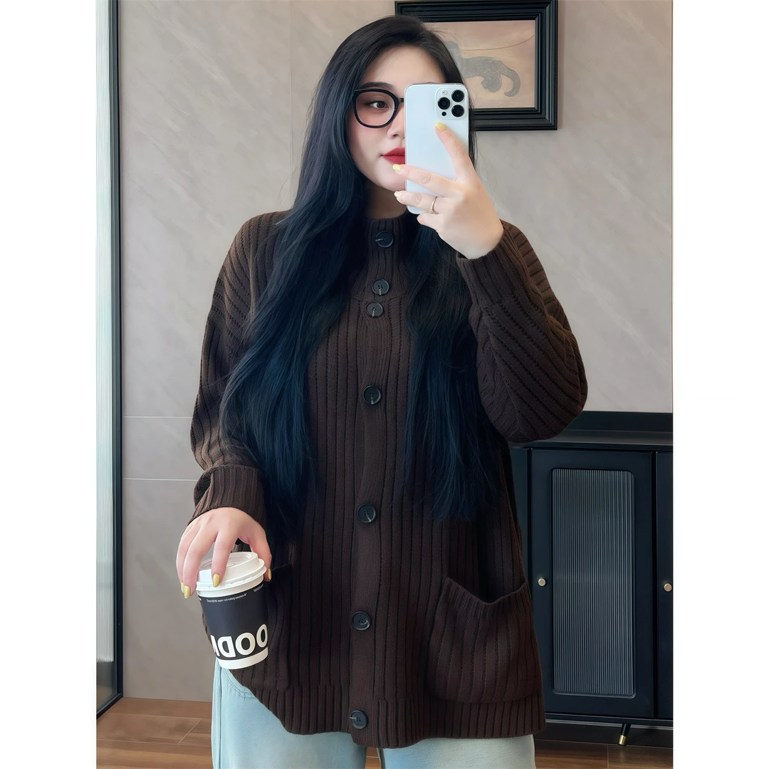 断码捡漏~伦敦甜心 / 软糯立领针织毛衣开衫6795花契200斤胖mm