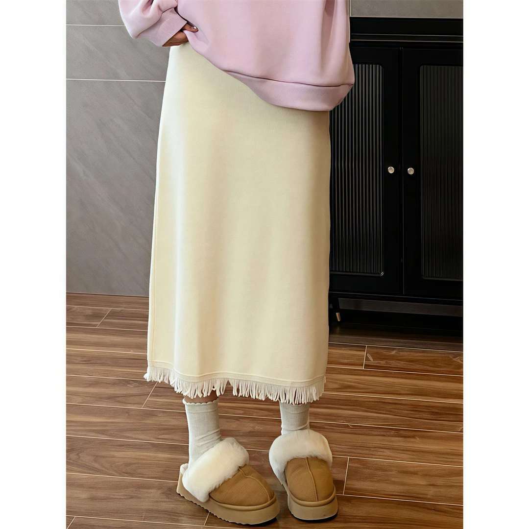 断码捡漏~美拉德系 / 法式流苏秋冬款针织半身裙6310花契200斤