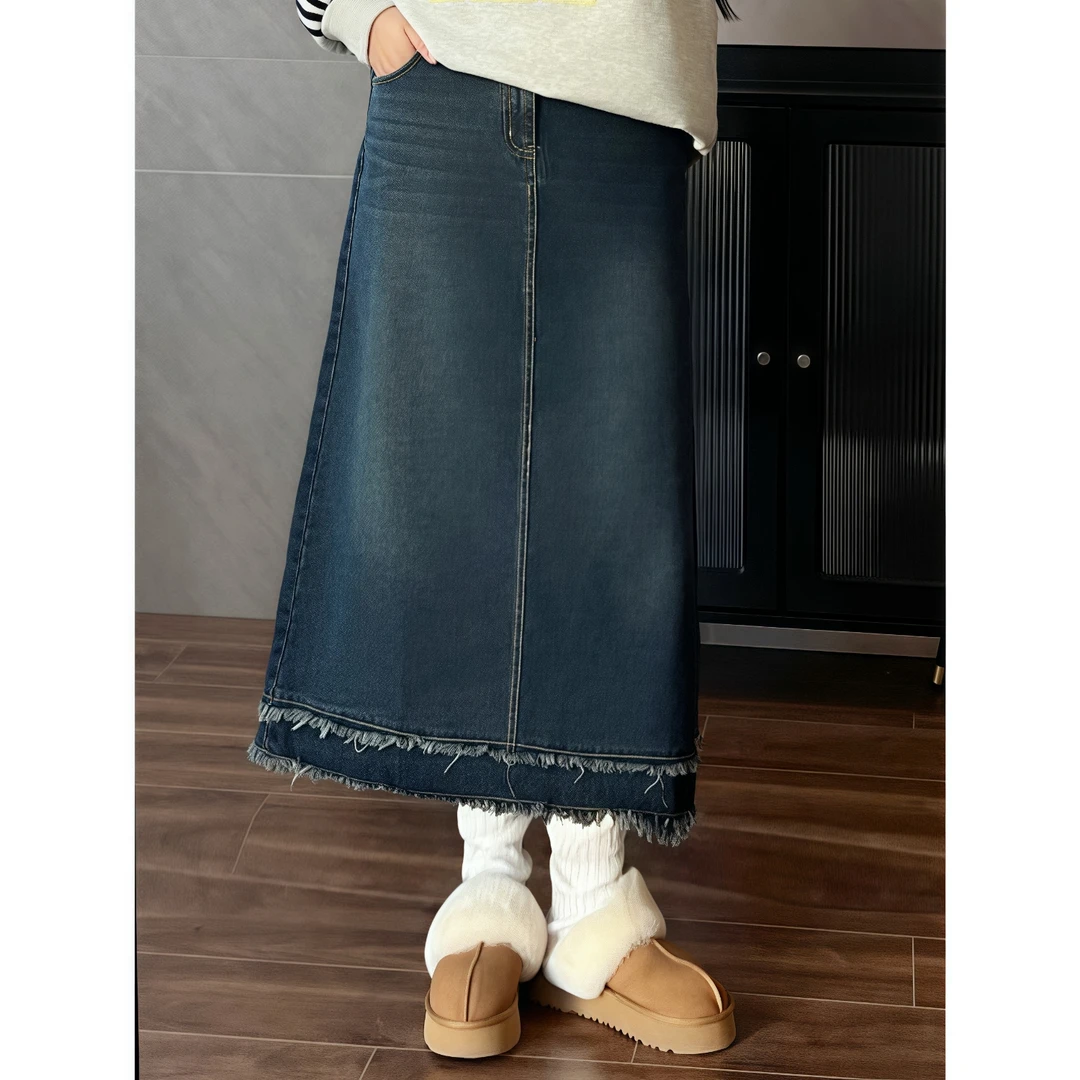 断码捡漏~曼城学院 / 法系女主牛仔半身裙12330花契200斤胖mm冬季