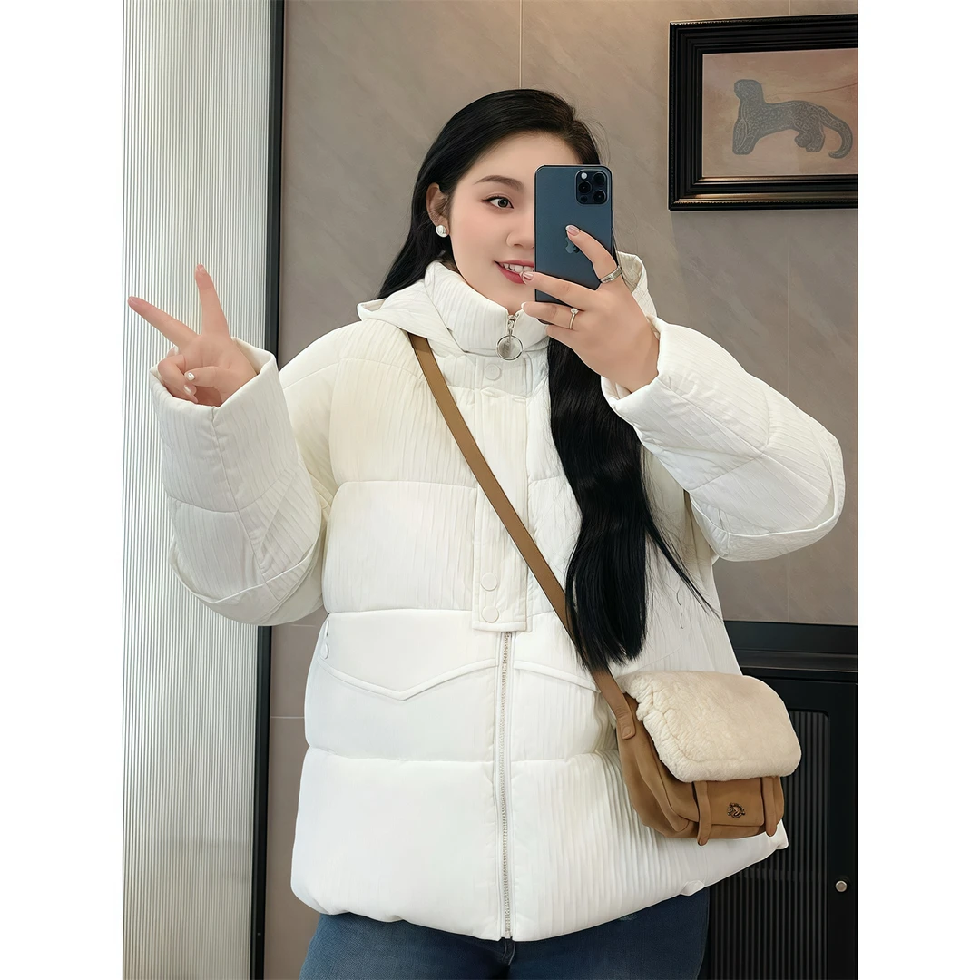 断码捡漏~咖啡街区 / 设计款白拿铁暖冬短款棉服18022花契200斤