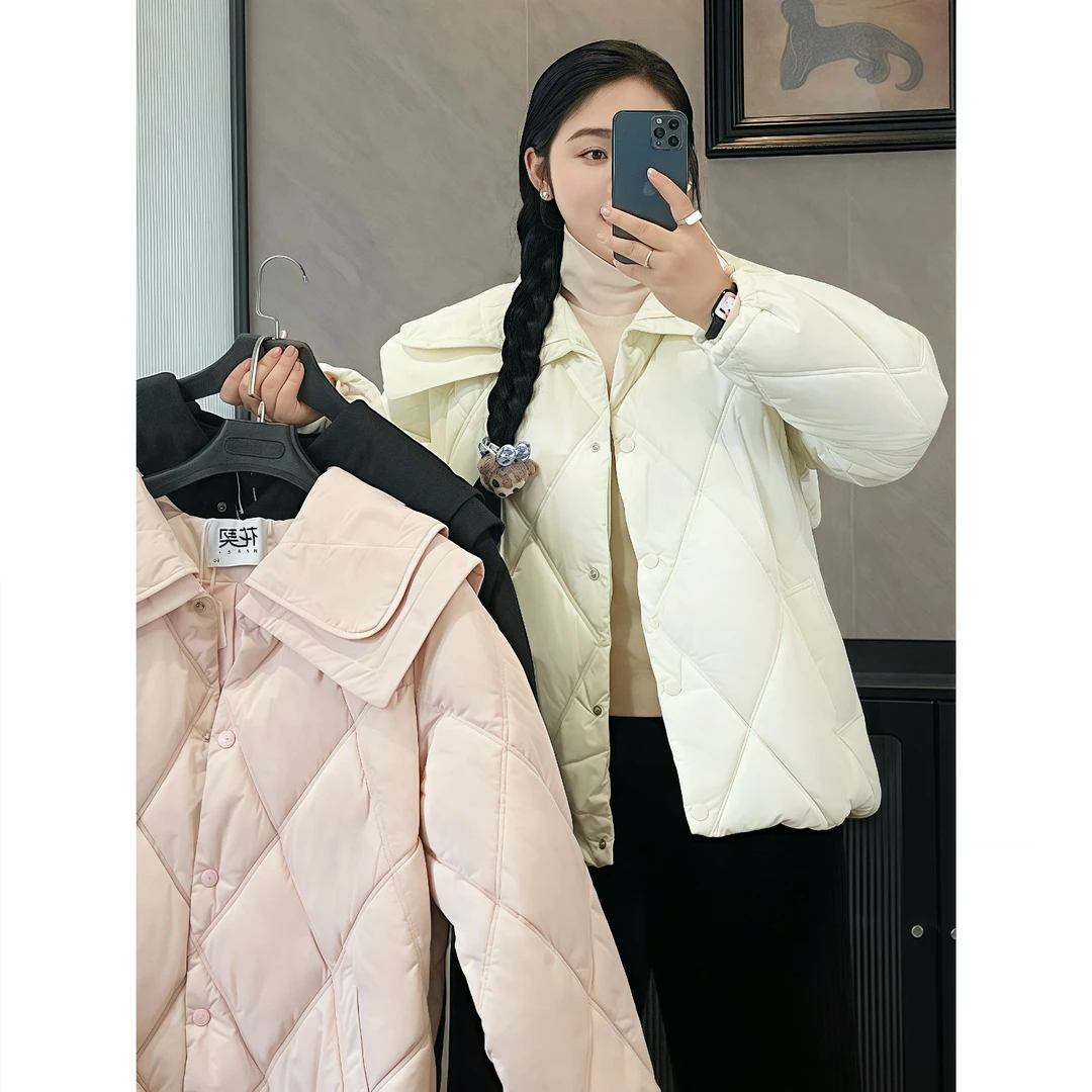 断码捡漏~日光岛屿 / 设计款双层海军领棉服3011花契200斤胖mm