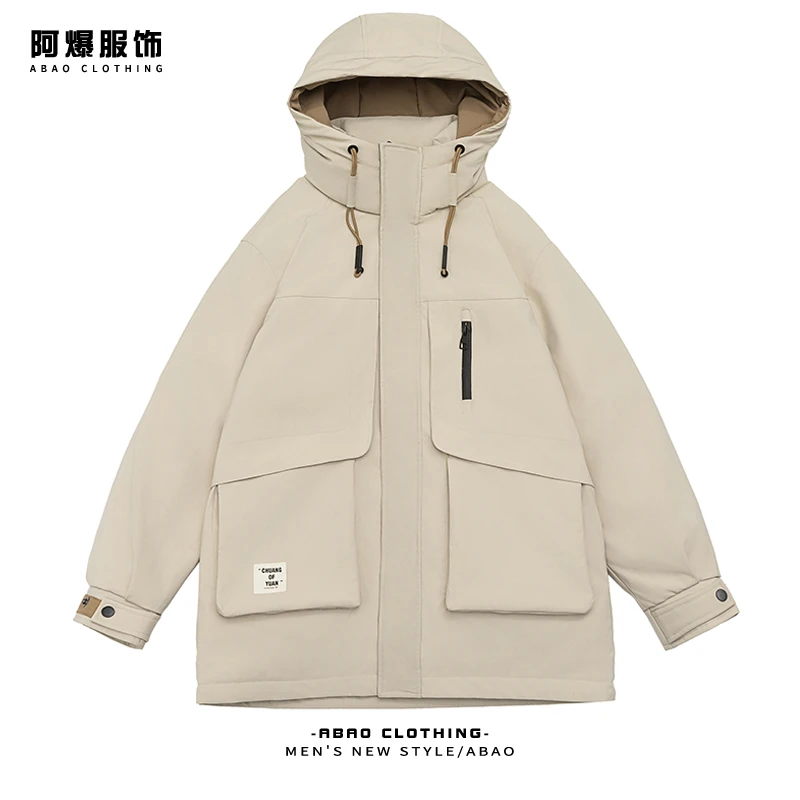 【阿爆服饰】2024冬季新款御寒保暖加厚百搭男女情侣同款白鸭羽绒服